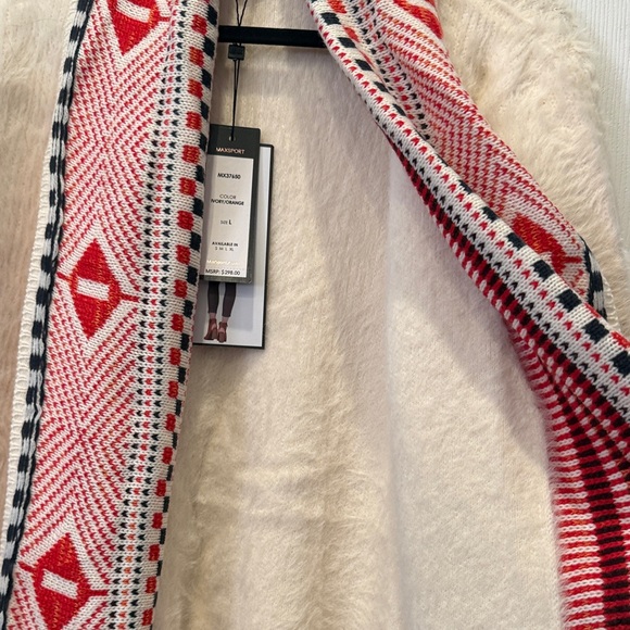 Maxsport Women's Cream and Red Patterned Cardigan, Size L - Picture 6 of 7